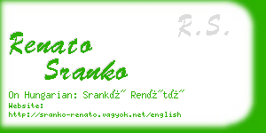 renato sranko business card